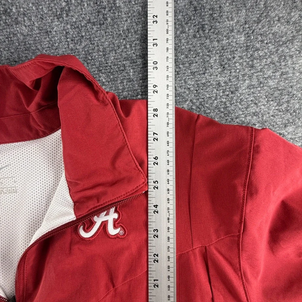 Nike Alabama Crimson Tide Mens Large Red Full Zip Windbreaker Jacket Mesh Lined